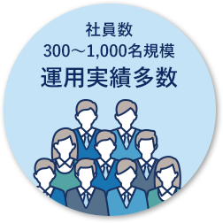社員数300～1,000名規模運用実績多数